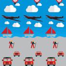 Papel de Parede Adesivo Infantil Meios De Transportes Pista E Céu Azul Menino - REF:DPIN12 Papel de Parede Adesivo Infantil Meios De Transportes Pista E Céu Azul Menino - REF:DPIN12