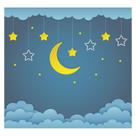 Papel de Parede Adesivo Infantil Nuvens Lua Bebe Quarto - 584pcp