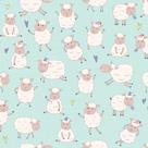 Papel de Parede Adesivo Infantil para Quarto de Bebê Ovelhas 2,70x0,57m
