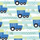 Papel de Parede Adesivo Infantil Trenzinho Azul 2,70x0,57m