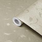 Papel de Parede Adesivo Lavavel Arabesco Bege Claro 5Mx60cm Papel de Parede Adesivo Lavavel Arabesco Bege Claro 5Mx60cm