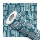 Papel De Parede Adesivo Lavável Árvores Abstrato Azul Branco Quarto Sala de Estar