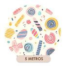 Papel de Parede Adesivo Lavável Balas e Doces Cozinha Restaurante Doceria