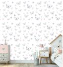 Papel De Parede Adesivo Lavável Borboletas E Corações Quarto Menina - banner Bani