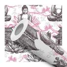 Papel De Parede Adesivo Lavável Buda E Dragão Preto Galho Rosa Padrão Chines Oriental Quarto Sala de Estar Papel De Parede Adesivo Lavável Buda E Dragão Preto Galho Rosa Padrão Chines Oriental Quarto Sala de Estar