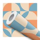 Papel De Parede Adesivo Lavável Cozinha Formas Geométricas Abstratas Azul Laranja Bege Papel De Parede Adesivo Lavável Cozinha Formas Geométricas Abstratas Azul Laranja Bege