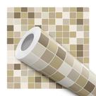 Papel De Parede Adesivo Lavável Cozinha Pastilhas Bege Nude Marrom 12m