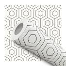 Papel De Parede Adesivo Lavável Floral Arabescos Preto e Branco Quarto Sala