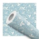 Papel De Parede Adesivo Lavável Flores Azul Marrom