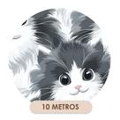 Papel de Parede Adesivo Lavável Gatinhos Animal Cinza
