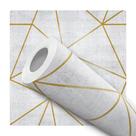 Papel De Parede Adesivo Lavável Geométrico Cimento Claro Fios Dourado 10m Papel De Parede Adesivo Lavável Geométrico Cimento Claro Fios Dourado 10m