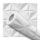 Papel De Parede Adesivo Lavável Gesso Efeito 3D Mosaico 10m