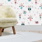 Papel de Parede Adesivo Lavável Infantil 10 metros Coelho
