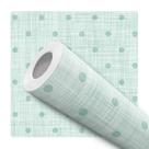 Papel De Parede Adesivo Lavável Linho Verde Água com Bolinhas Quarto Cozinha
