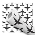 Papel De Parede Adesivo Lavável Menino Avião Preto Branco Quarto