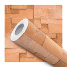 Papel De Parede Adesivo Lavável Pedra Rustica Mosaico 3d Marrom Claro