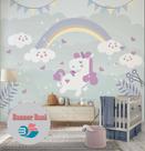 Papel De Parede Adesivo Lavável Quarto Menina Unicórnio Encantado m² BN 308 Papel De Parede Adesivo Lavável Quarto Menina Unicórnio Encantado m² BN 308