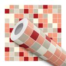 Papel De Parede Adesivo Lavável sala Bege 3D Gesso Mosaico