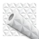Papel De Parede Adesivo Lavável Sala Efeito Gesso 3D Cinza Geométrico Triangular Papel De Parede Adesivo Lavável Sala Efeito Gesso 3D Cinza Geométrico Triangular