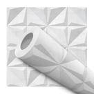 Papel De Parede Adesivo Lavável Sala Gesso Efeito 3D Mosaico 12m