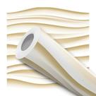 Papel De Parede Adesivo Lavável Sala Ondas Bege Efeito 3D Gesso Areia