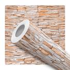 Papel De Parede Adesivo Lavável Sala Pedra Rustica Canjiquinha Efeito 3d