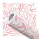 Papel De Parede Adesivo Lavável Sala Quarto Ramos Rosa Folhas 10m