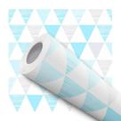 Papel De Parede Adesivo Lavável Triângulos Azul Cinza Branco Claro Papel De Parede Adesivo Lavável Triângulos Azul Cinza Branco Claro