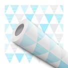 Papel De Parede Adesivo Lavável Triângulos Azul Cinza Branco Claro Papel De Parede Adesivo Lavável Triângulos Azul Cinza Branco Claro