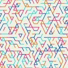 Papel De Parede Adesivo Linhas Geométrica Colorido Quarto 12m