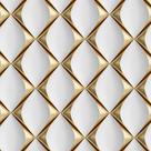 Papel De Parede Adesivo Losango Branco e Dourado 1 Metro Quarto Sala Escritório