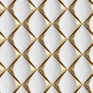 Papel De Parede Adesivo Losango Branco e Dourado 2,50 Metros Quarto Sala Escritório