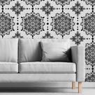 Papel De Parede Adesivo Mandala Preto N06045 0,58X3,00M