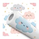 Papel de Parede Adesivo Nuvem Rosa Azul Céu Estrela Infantil Bebê Moderno Quarto Sala de Estar