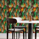 Papel De Parede Adesivo Penas De Pavão N014051 Rolo 0,58x3M