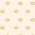 Papel de Parede Adesivo Poá Bege Coroas - 015