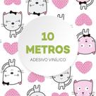 Papel De Parede Adesivo Quarto Gato Fofo Rosa Coração