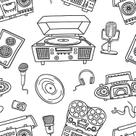 Papel De Parede Adesivo Radio Microfone Vitrola Estudio Quarto 12m Papel De Parede Adesivo Radio Microfone Vitrola Estudio Quarto 12m