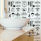 Papel de Parede Adesivo Revestimento Barbearia Branco 15m