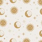 Papel De Parede Adesivo Sala Lua Sol Lavável Dourado Papel De Parede Adesivo Sala Lua Sol Lavável Dourado