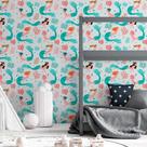 Papel de Parede Adesivo Sereias e Corais N06221 Rolo 0,58x3M Papel de Parede Adesivo Sereias e Corais N06221 Rolo 0,58x3M