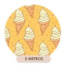 Papel De Parede Adesivo Sorveteria Casquinhas Sorvete de Creme