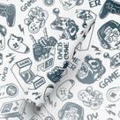 Papel De Parede Adesivo Tema Controle Game Quarto Gamer Azul