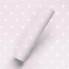 Papel de Parede Adesivo Tema Coração Delicado Rosa Quarto Infantil