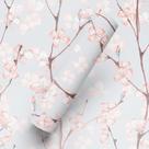 Papel de Parede Adesivo Tema Floral Amendoira Sala E Quarto