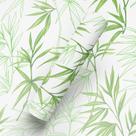 Papel De Parede Adesivo Tema Floral Estilo Folhas Japonês Bambu