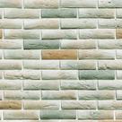 Papel de Parede Adesivo Tijolo Mesclado Verde - 007