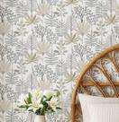 Papel de Parede Adesivo Vinil à Prova d'Água, Jardim Tropical Pastel, Removível, Bege, Quarto e Sala de Jantar - S4Sassy Papel de Parede Adesivo Vinil à Prova d'Água, Jardim Tropical Pastel, Removível, Bege, Quarto e Sala de Jantar - S4Sassy
