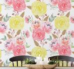 Papel de Parede Adesivo Vinil Buquê de Rosas Aquarela Laranja para Quarto e Sala - S4Sassy Papel de Parede Adesivo Vinil Buquê de Rosas Aquarela Laranja para Quarto e Sala - S4Sassy