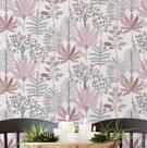 Papel de Parede Adesivo Vinil Impermeável, Jardim Tropical Pastel Rosa, Removível para Quarto e Sala de Jantar - S4Sassy Papel de Parede Adesivo Vinil Impermeável, Jardim Tropical Pastel Rosa, Removível para Quarto e Sala de Jantar - S4Sassy